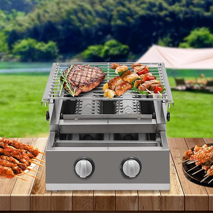 Propane Infrared Steak Grill, Portable LPG Gas Grill Outdoor Camping Gas Grill with Independent Ignition Design for for Camping Picnic