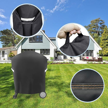 7113 Grill Cover Compatible with Weber Q100 Q120 Q1000 Q1200 Q200 Q220 Q2000 Q2200 Q2400, Heavy Duty 600D UV Resistant Weatherproof BBQ Cover for Weber Q 100/200 Series Portable Tabletop Grills