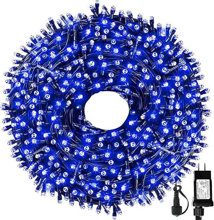 MZD8391 105FT 300LED Christmas Light Outdoor Indoor, Christmas Tree Lights | Blue, 100% UL Listed, Waterproof, 8 Light Mode, Timer & Memory, End To End Connect, Halloween String Lights Outdoor Indoor