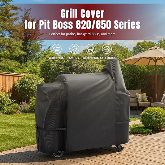SHINESTAR Upgraded Smoker Grill Cover for Pit Boss (Black, Pit Boss 820/850)