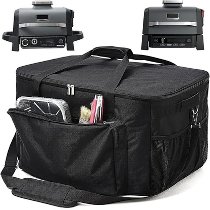 Carry Bag for Ninja Woodfire Outdoor Grill, Accessories for Ninja Wood Fire Smoker Grill OG300/700 Series, Padded Carrying Case with Muti-Pockets and Shoulder Straps, Water-Resistant (Bag Only)