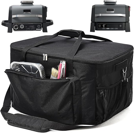 Carry Bag for Ninja Woodfire Outdoor Grill, Accessories for Ninja Wood Fire Smoker Grill OG300/700 Series, Padded Carrying Case with Muti-Pockets and Shoulder Straps, Water-Resistant (Bag Only)
