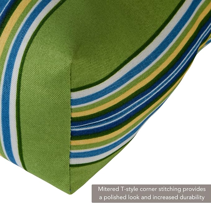 Greendale Home Fashions Outdoor 44x22-inch High Back Chair Cushions (Set of 2), Belize Stripe