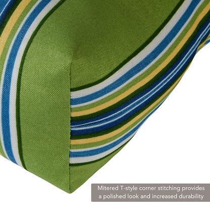 Greendale Home Fashions Outdoor 44x22-inch High Back Chair Cushions (Set of 2), Belize Stripe