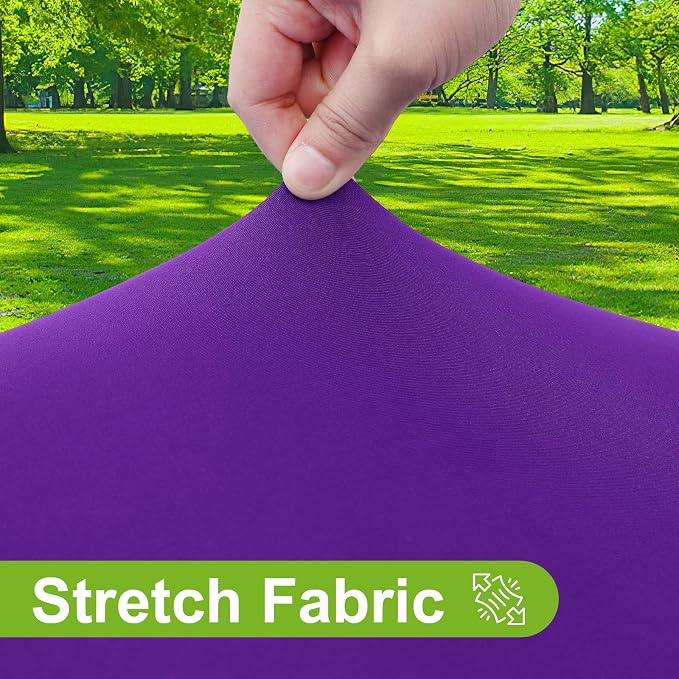 Smiry Round Spandex Tablecloth, Elastic Fitted Washable Tablecloths for 42"-50" Tables, Waterpoof Stretch Picnic Table Cover for Dining, Indoor and Outdoor, Purple