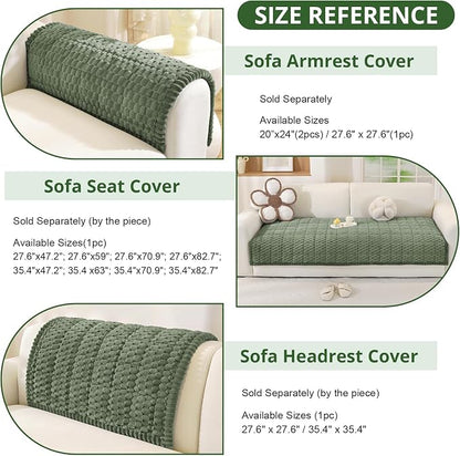 OstepDecor Couch Cover for Dogs, Washable Non Slip Sofa Cover for Pets | Soft Couch Covers for Sofa, Loveseat and Sectional, Furniture Protector Against Pet Hair & Dirt (35.4" x 70.9", Green)