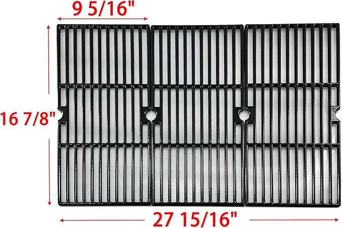 Parts DC121 16 7/8" Polished Porcelain Coated Cast Iron Grill Grates Replacement for Charbroil 463432215, 463436213, 463436214, 463436215, 463441312, 463441514, Thermos 461442114 Grills