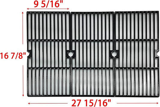 Parts DC121 16 7/8" Polished Porcelain Coated Cast Iron Grill Grates Replacement for Charbroil 463432215, 463436213, 463436214, 463436215, 463441312, 463441514, Thermos 461442114 Grills