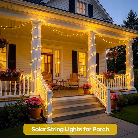 JMEXSUSS 600 LED Solar String Lights Outdoor Waterproof, Solar Christmas Lights Outdoor, 8 Modes Christmas Light for Outside Patio Yard Tree Decorations