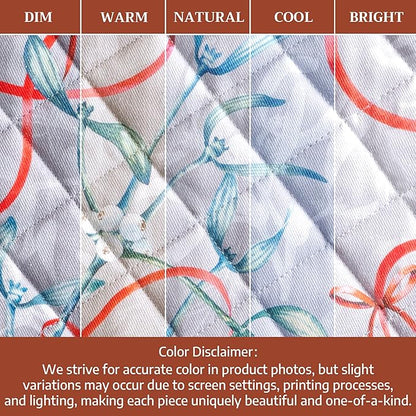 Maison d' Hermine Pot Holders 100% Cotton Heat Resistant Potholders 8" x 8" Hot Pads with Loop for Thanksgiving Christmas Decorations BBQ Cooking Baking Handling Hot Pans (Pack of 1, Enora)