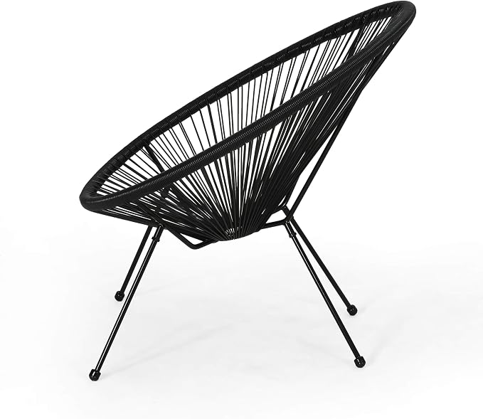 Christopher Knight Home Outdoor Hammock Weave Chair with Steel Frame (Set of 4) - Black Finish
