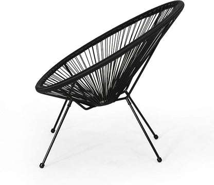Christopher Knight Home Outdoor Hammock Weave Chair with Steel Frame (Set of 4) - Black Finish