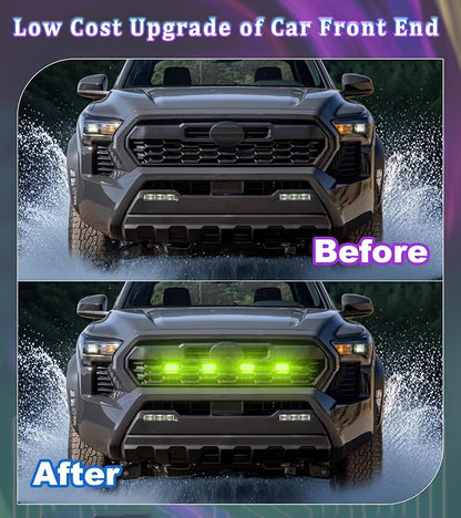 Grill Lights for Toyota Tacoma 2024-2026 Accessory TRD Sport Off Road, RGB | Direct-Snap Raptor Lights Tacoma 4th Gen Front Grille OEM-Style LED Design, IP68 Waterproof, Enhanced Night Visibility