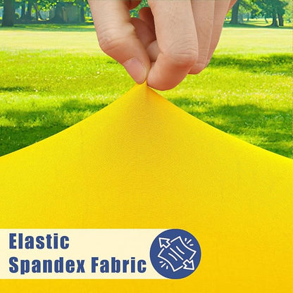 Moosfor Spandex 4 Foot Rectangle Table Cloth, Elastic Fitted Tablecloths for Picnic, Stretch Washable Patio Table Cover for Outdoor, Camping, Banquet and Parties (Yellow, 24"x48")