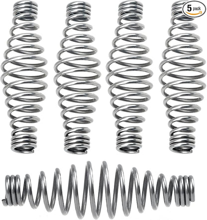5-Pack BBQ Spring Handle, Stainless Steel Wood Stove Handles Replacement, 5.5-Inch Spring Door Handle for BBQ Grills, Pits, Barbecue Smokers, Furnaces, Coal Wood Pellet Stoves, Boilers