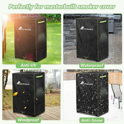 30-Inch Electric Vertical Smoker Cover for Masterbuilt,Outdoor Heavy Duty 600D Waterproof Digital 30-Inch Electric Smoker Cover Model MB20071117,19" W x 17" D x 31" H
