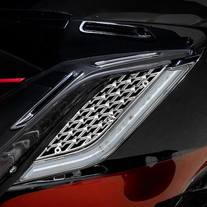 TCT-MOTORPARTS Chrome LED Radiator Grill Panels Light Fits for Honda Goldwing GL1800 Tour 2018-2023