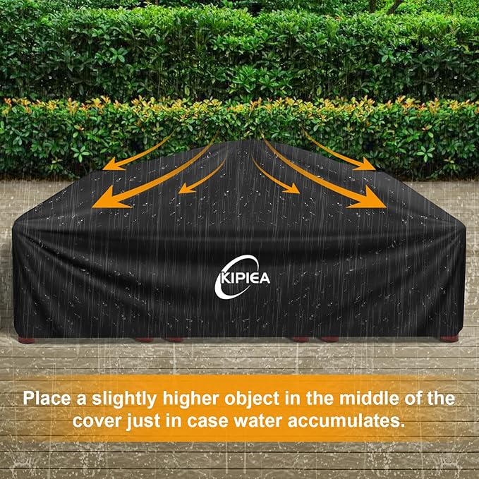 Kipiea Outdoor Furniture Covers Waterproof, 420D Heavy-Duty Patio Furniture Set Covers, No Tears Anti UV No Fading(128" L x 83" W x 28" H)