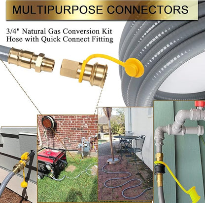 36Feet 56 Feet 3/4-inch ID Natural Gas Hose with Quick Disconnect | Fittings for NG/LP Propane Appliances, Grill, Patio Heaters, Generators, Pizza Oven, etc. Useful Indoors & Outdoors