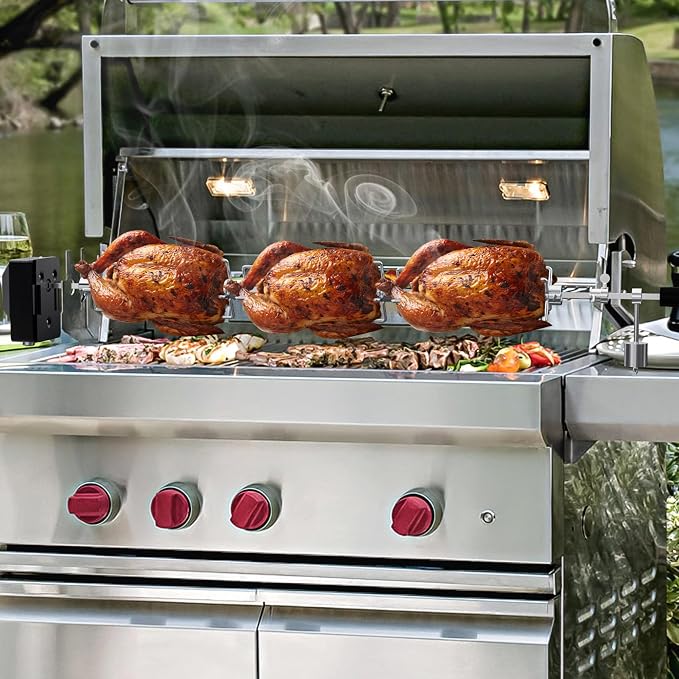 onlyfire Double Sided 4 Pronged Rotisserie Fork for Most Grills, Fits 5/16" Square Rotisserie Spit Rods, 2 PCS