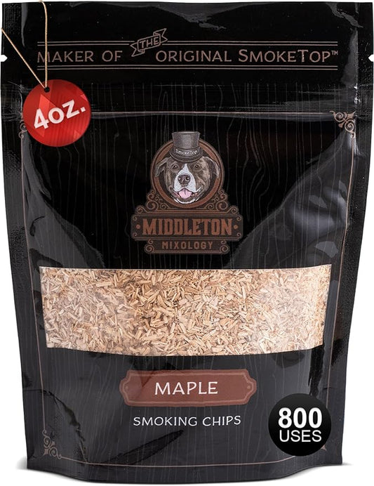 SmokeTop® 4oz Bag - Cocktail Smoker Chips for Old Fashioned Cocktails, Whiskey, & Bourbon - by Middleton Mixology Made in The USA (800 uses) (Maple)