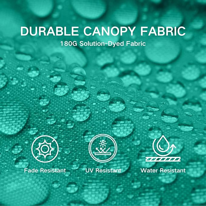Kingdura 9ft 3-Tier Patio Umbrella with Solar Lights, Table Umbrella Outdoor Patio with Easy Crank & Tilt, 8 Sturdy Ribs, UV Protection, 32 LED Lights for Deck, Poolside, Market (Tiffany blue)