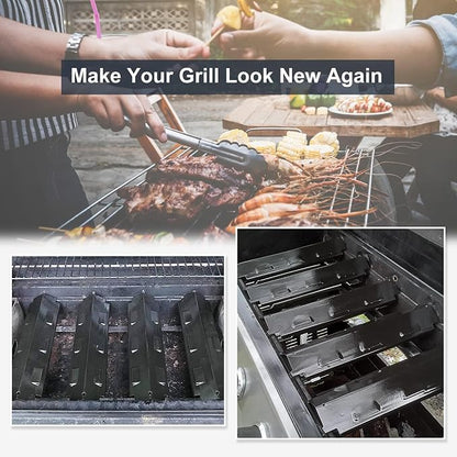 Criditpid Grill Replacement Parts for Charbroil 461442114 463441312 463441514 463440109, Heat Plate Shield, Burner Tubes & Crossover Tube Replacement for Char-Broil 463440109 Gas Grill.
