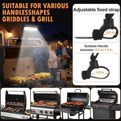 HyperFun Grill Lights for Outdoor Grill - 360° Adjustable USB-C Rechargeable LED BBQ Light with 2 Brightness Modes & Smart Tilt Sensor Function - Perfect BBQ Accessories Gift for Men Dads Husbands