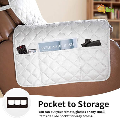 Easy-Going Reversible Couch Cover, Oversized Recliner, White/White | Machine Washable Slipcover For Dogs, Water Resistant Furniture Mat For Living Room, Non-Slip Sofa Cover, Pet Friendly