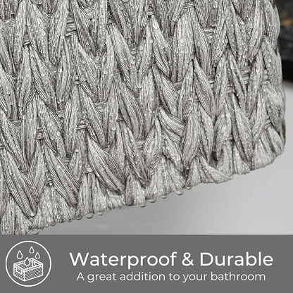 GRANNY SAYS Wicker Storage Basket for Shelves, Waterproof Wicker Basket for Organizing, Woven Basket for Shelves, Decorative Basket for Living Room, Grey