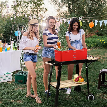 Ochine Portable Charcoal Grill, Barbecue Charcoal Grill, Stainless Steel Folding BBQ Grill and Smoker, Barbecue Grill for Outdoor Cooking Camping Hiking Picnics Garden Beach Party BBQ Tools