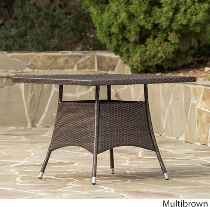 Christopher Knight Home Corsica PE Square Dining Table, Multibrown