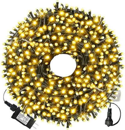 336ft 1000 LED Christmas Long String Lights, 8 Lighting Modes | Waterproof Christmas Tree Lights Outdoor Indoor Fairy Light for Garden, Party, Wedding, Holiday Decorations (Warm White)