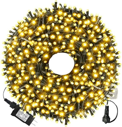 105ft 300 LED Christmas String Lights, Christmas Lights | End to End Plug 8 Modes UL Certified Outdoor Indoor Fairy Light Christmas Tree, Garden, Party, Wedding, Holiday (Warm White)