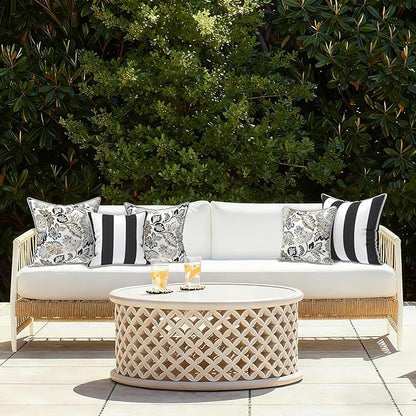 LVTXIII Outdoor Pillow Covers Set of 2, Patio Waterproof Throw Pillow Cases Fade Resistant Accent Pillow Covers for Spring Summer Garden Decoration, 18"x18", Dailey Tan