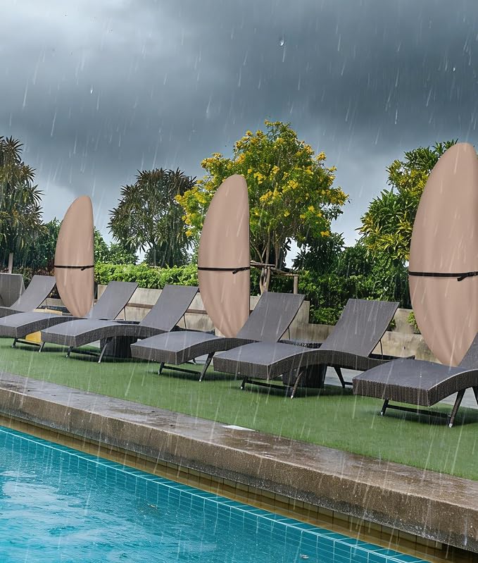 ULTCOVER Patio Parasol 600D Waterproof Outdoor Offset Banana Style Umbrella Cover - Fits Cantilever Offset Umbrella 12-14 Feet (Pack of 2)