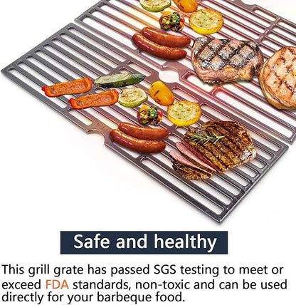 Hongso 18 1/16 x 22 1/16 Inch Porcelain Cast Iron Grill Grates for CharBroil Signature 3 Burners 463348017 463372017 Cooking Grids Replacement for Char-Broil Grill Model G470-0003-W1 G470-0002-W1