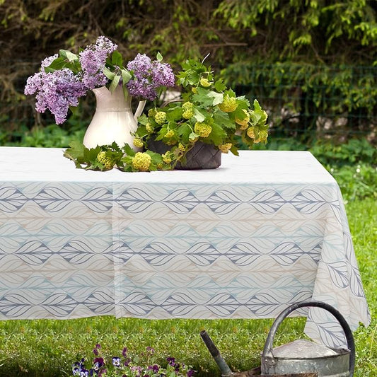 Outdoor Tablecloth with Umbrella Hole and Zipper, Patio Table Covers for Spring/Summer, Machine Washable Outdoor Party/Picnic Rectangle Table Cloth 60 x 84 in