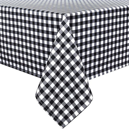 Waterproof Plaid Tablecloth Fabric - Square 58x58 Inch Classic Gingham Checker Table Cloth for Indoor/Outdoor Use - Buffalo Table Cover for Picnics, BBQs, and Parties