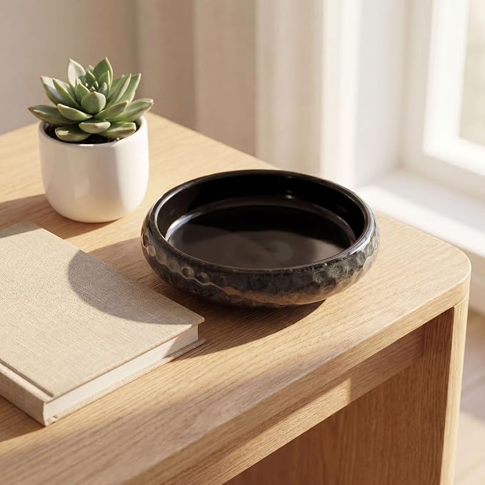 6 Inch Japanese Incense Holder for Stick,Ceramic Handmade Black | Incense Burner Bowl,9-Hole Design for Sticks,Cones,Coils Sage,Palo Santo - Perfect for Meditation,Yoga & Zen Home Décor