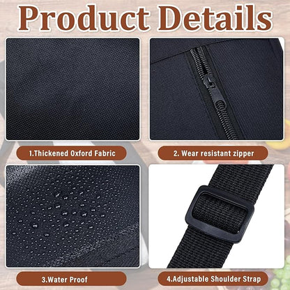 Amylove 2 Pcs Grill Tool Storage Bags BBQ Utensil Grilling Bags Oxford Cloth Barbecue Holder Pouch Foldable Hardware Grilling Accessory Grill Storage Bags for Outdoor Camping Picnic Trip, Black