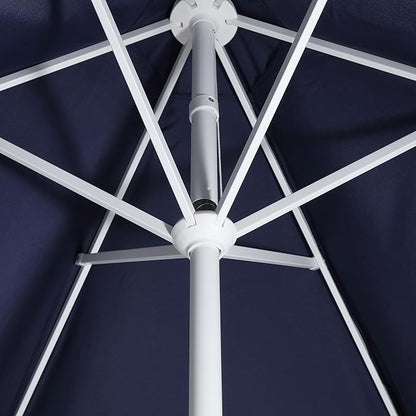 JONATHAN Y UMB1001 Collins 9 ft. Classic Cottage Tassel Market Patio Umbrella with Auto-Tilt, Crank, Wind Vent and UV Protection