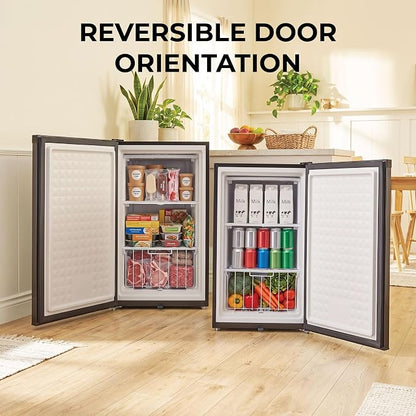 Whynter CUF-301BK 3 cu. ft Energy Star Upright Freezer with Lock – Black | Adjustable Thermostat and Security Lock, Energy Star Rated, Reversible Door, Adds Compact Frozen Storage at Home