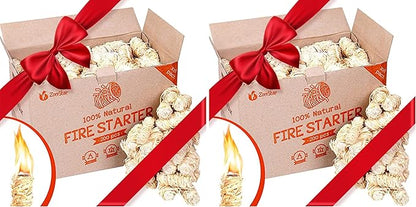 Fire Starters XXL 200 pc - Firelighters for Indoor and Outdoor Use, Compatible with Solo Stove, Green Egg and Other Grills and BBQs - Box of 100% Waterproof Firestarters (Pack of 2)