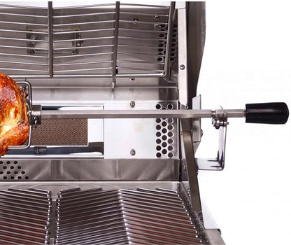 Cal Flame BBQ08856P4 4 Burner Rod Grill Rotisserie Kit, Silver
