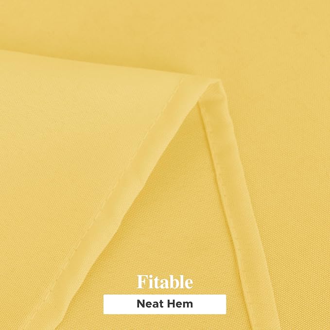 Fitable 6 Pack Yellow Tablecloths for Rectangle Tables, 70 x 120 Inch | Wrinkle & Stain Resistant, Washable Polyester Fabric Cloth Cover, For Wedding, Party, Banquet, Formal Events