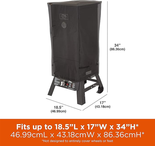 Modern Leisure 2980 Chalet Square Smoker Cover (18.5 L x 17 D x 34 H inches) Water-Resistant, Large, Black