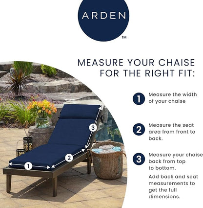 Arden Outdoor Chaise Cushion, 22x77, Blue Cabana Stripe | Lounge Cushion, Rain-Proof, Fade Resistant, Mold and Mildew Resistant