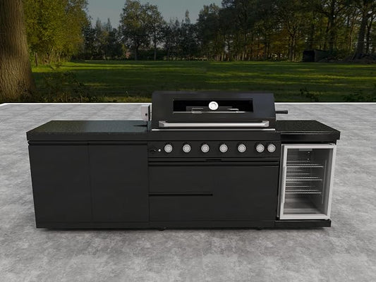 Modular Outdoor Kitchen Island with Grill,85,000 BTU,101 Inch,Black
