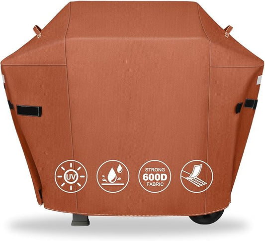 51 Inch Grill Cover for Weber Spirit 300 & Spirit 400 Series Grills, Heavy Duty Waterproof Rip-Proof BBQ Cover & Fade Resistant Covers for Weber Spirit E310, E315, E325, E330, E-425, E-435, Brown